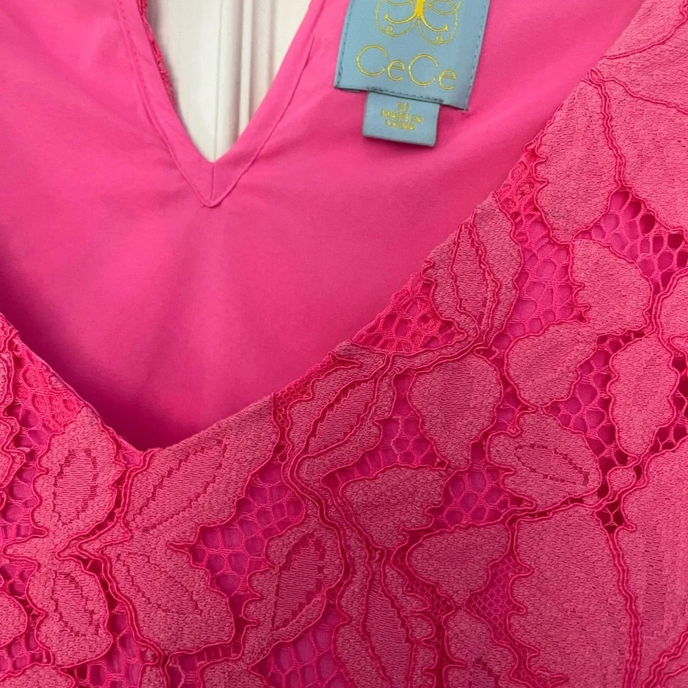 Nordstrom’s CeCe lace fuchsia dress Size 10